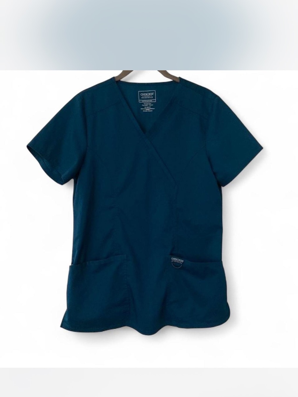 Cherokee Workwear Teal  Scrub Top size S